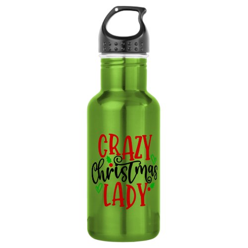 Crazy Christmas Lady-84654 Stainless Steel Water Bottle