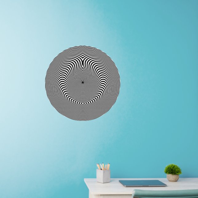 Crazy Circles Optical Art Wall Decal (Home Office)