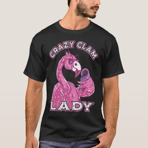 Crazy Clam Lady Sea Shell Collector Beach Shelling T_Shirt