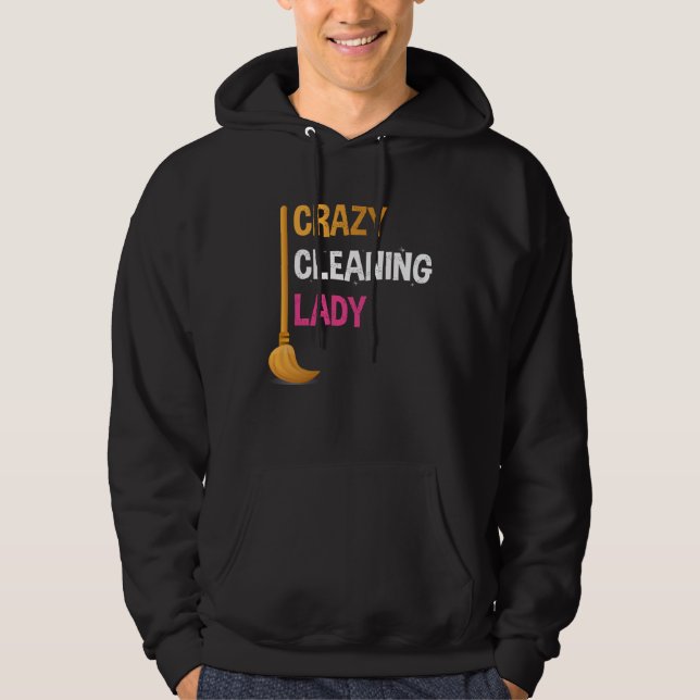 Crazy Cleaning Lady Funny Cleaner Graphic Tee for  (Front)