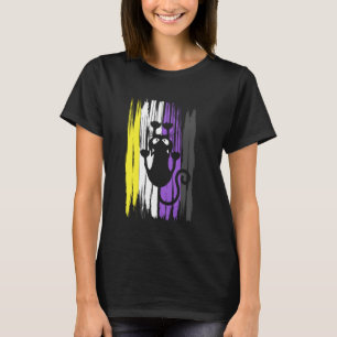 Crazy Climbing Cat Nonbinary Pride Funny Enby Powe T-Shirt