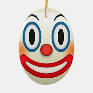 Crazy Clown Emoji Ceramic Ornament