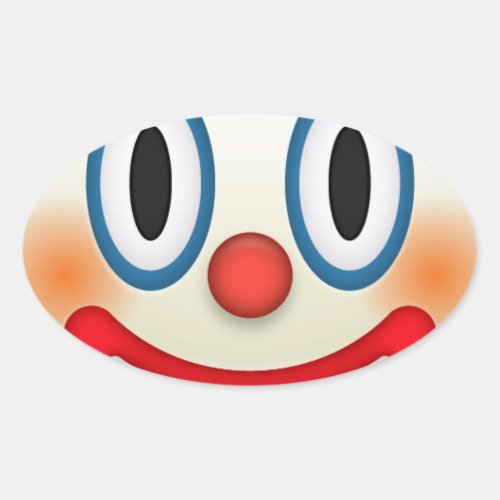 Crazy Clown Emoji Oval Sticker