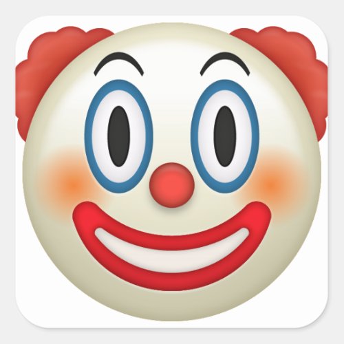 Crazy Clown Emoji Square Sticker