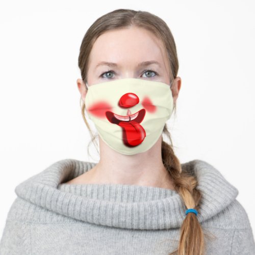 Crazy Clown _ Happy _ Big Smile _ Funny Adult Cloth Face Mask