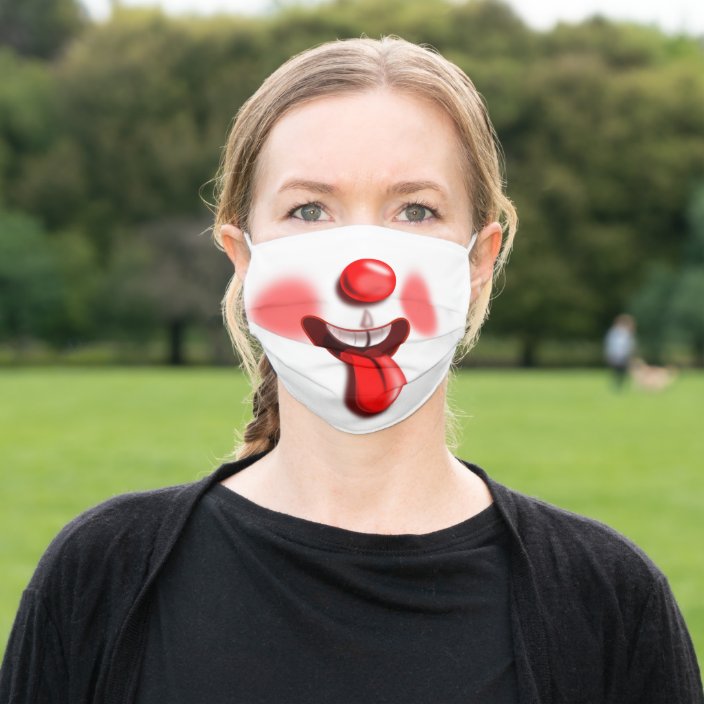Crazy Clown - Happy - Funny Adult Cloth Face Mask | Zazzle.com