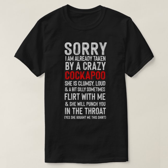 Crazy Cockapoo Meme Humor T-Shirt (Design Front)