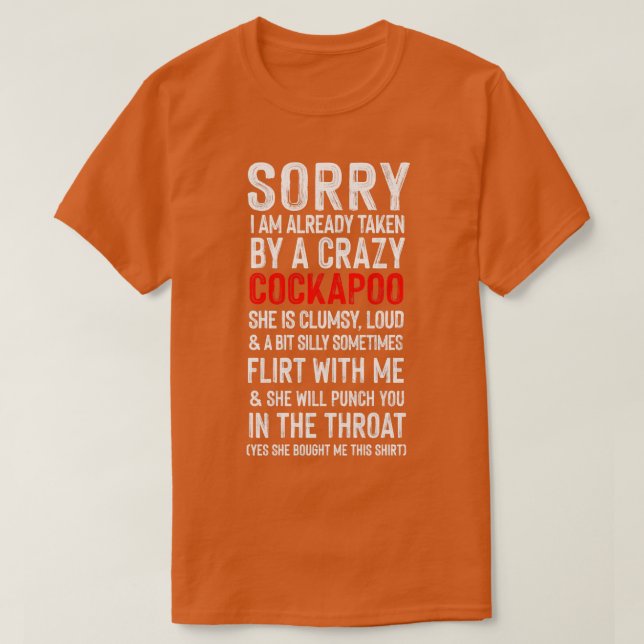 Crazy Cockapoo Meme Humor T-Shirt (Design Front)
