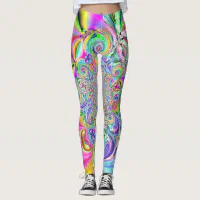 Colorful, Crazy, Trendy, Bold Abstract Watercolor Leggings