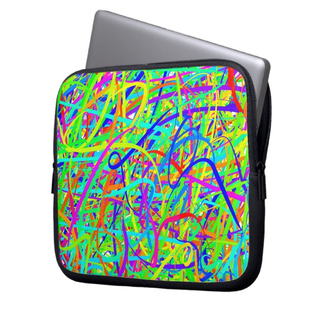 Crazy Colored Lines Laptop Bag (Front Left)
