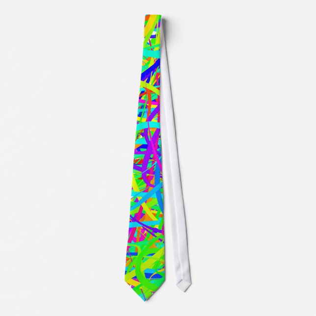 Crazy Colored Lines Tie (Front)