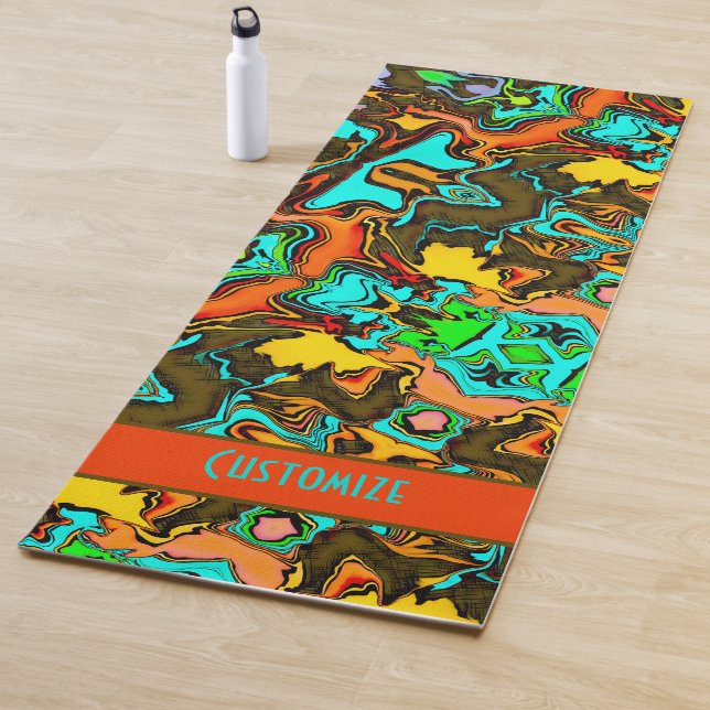 Crazy Colorful Boho Fun Abstract Modern  Yoga Mat (In Situ)