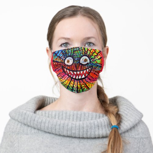 Crazy Colorful Monster Smile Adult Cloth Face Mask