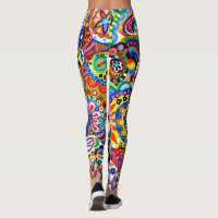 Bold Crazy Trendy Colorful Abstract Wild Chic Leggings