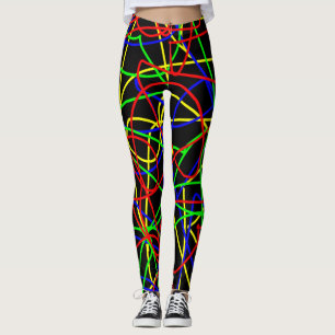Crazy Colorful Squiggles Leggings
