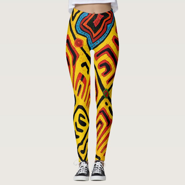 Crazy Colorful Tribal Leggings (Front)