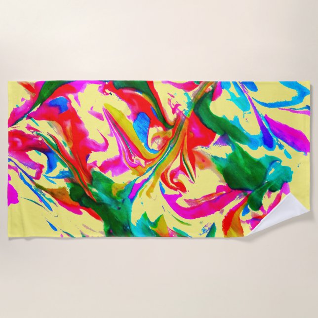 Crazy colors beach towel (Front)