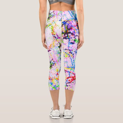 Crazy colors capri leggings