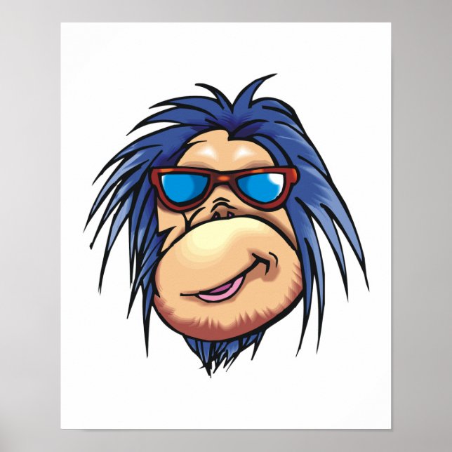 crazy cool monkey face poster (Front)
