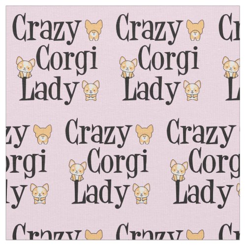 Crazy Corgi Lady Fabric