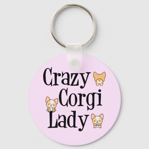 Crazy Corgi Lady Keychain