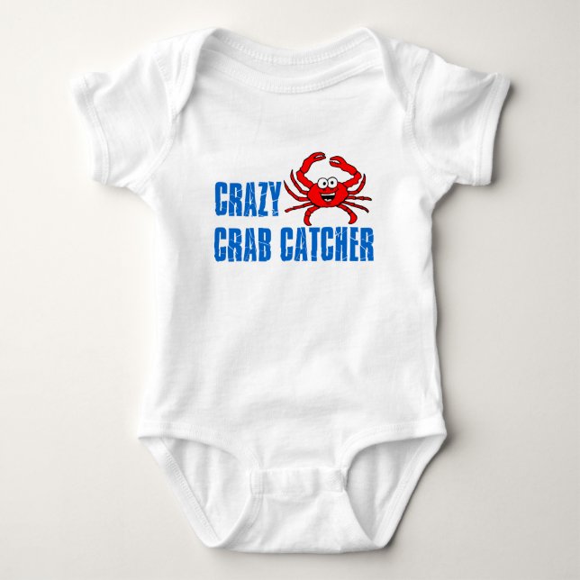 Crazy Crab Catcher Baby Bodysuit (Front)