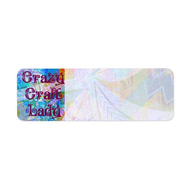 Crazy Craft Lady Blue Purple Butterfly Chevron Col Label (Front)
