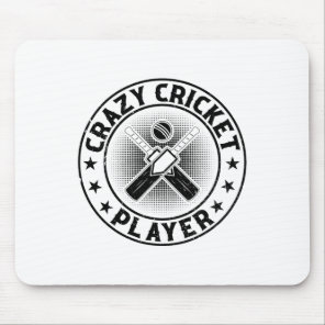 Crazy Cricket Player - Cricketing Cricket Player 1 Mouse Pad