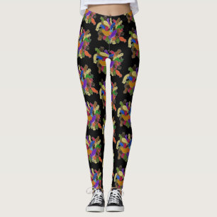 Crazy Cross Eyed Planarian Worm All Over Print Leggings