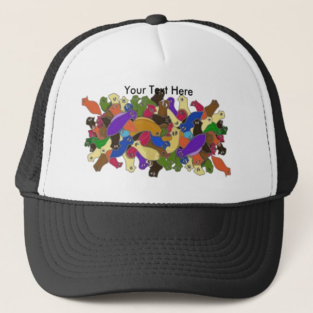 Crazy Cross Eyed Planarian Worms redesigned Trucker Hat (Front)