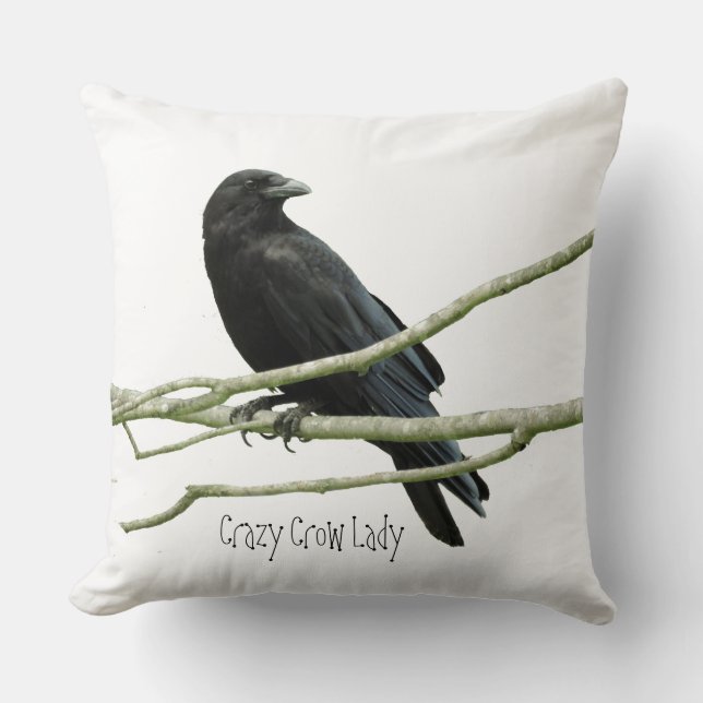 Crazy Crow Lady Accent Pillow (Front)