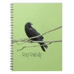 Crazy Crow Lady Notebook at Zazzle