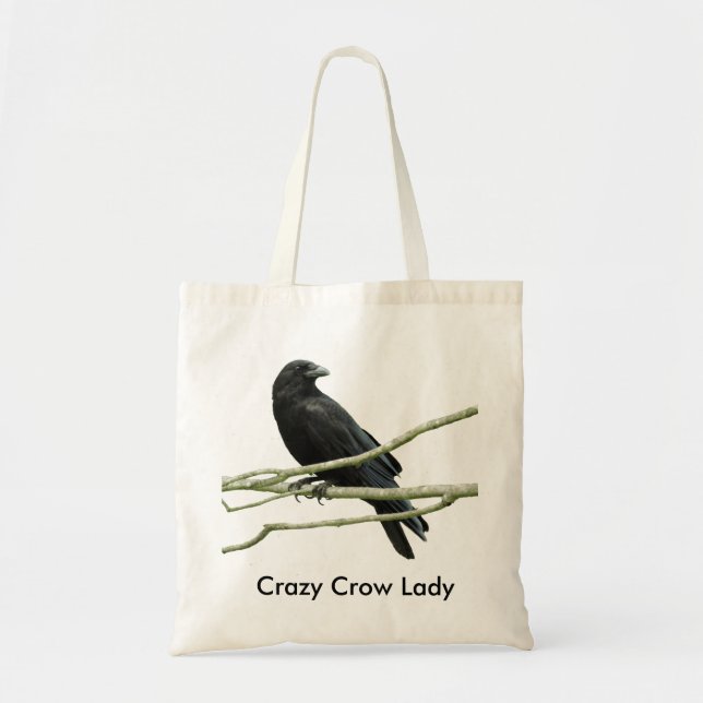 Crazy Crow Lady Tote Bag (Front)