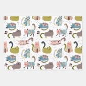 Crazy Cute Cats Wrapping Paper Set of 3 (Front 2)