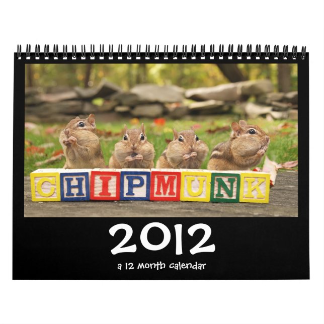 Crazy Cute Chipmunks 2012 Calendar (Cover)