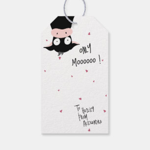 Crazy Cute “Only Moooooo!” Cow Pun  Gift Tags