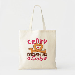 Crazy Dachshund Lady Doxie Mom Tote Bag
