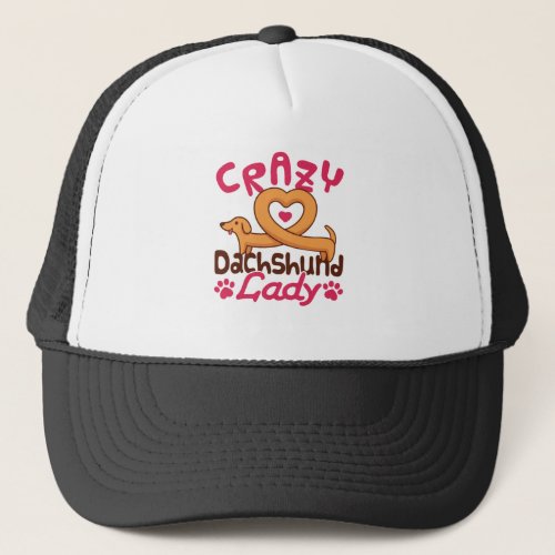 Crazy Dachshund Lady Doxie Mom Trucker Hat