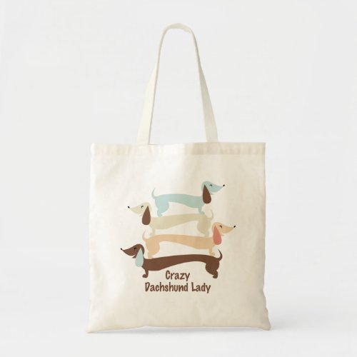 Crazy Dachshund Lady Tote Bag