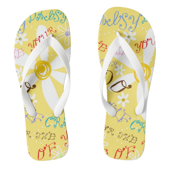 Crazy Daisy Flip Flops (Footbed)