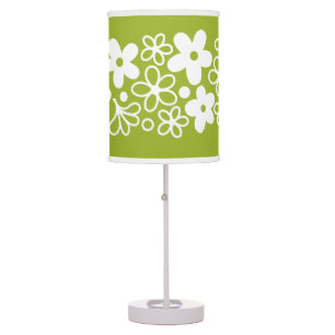 Crazy Daisy Pattern in Spring Green Table Lamp