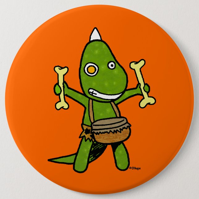 Crazy Dino Button (Front)