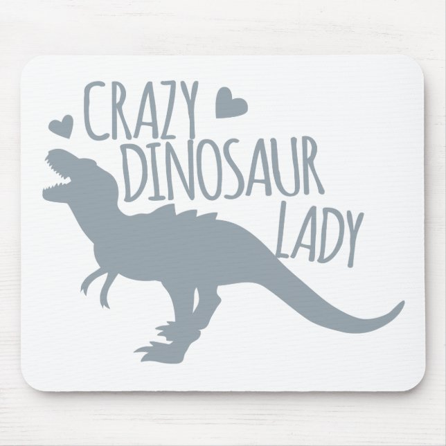 Crazy Dinosaur Lady Mouse Pad (Front)