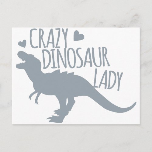 Crazy Dinosaur Lady Postcard