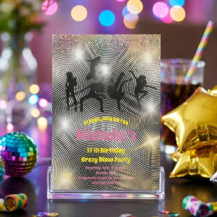 Crazy disco psychedelic birthday invitation