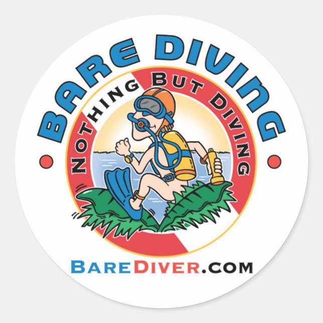 Crazy Diver Bare Diver Sticker (Front)