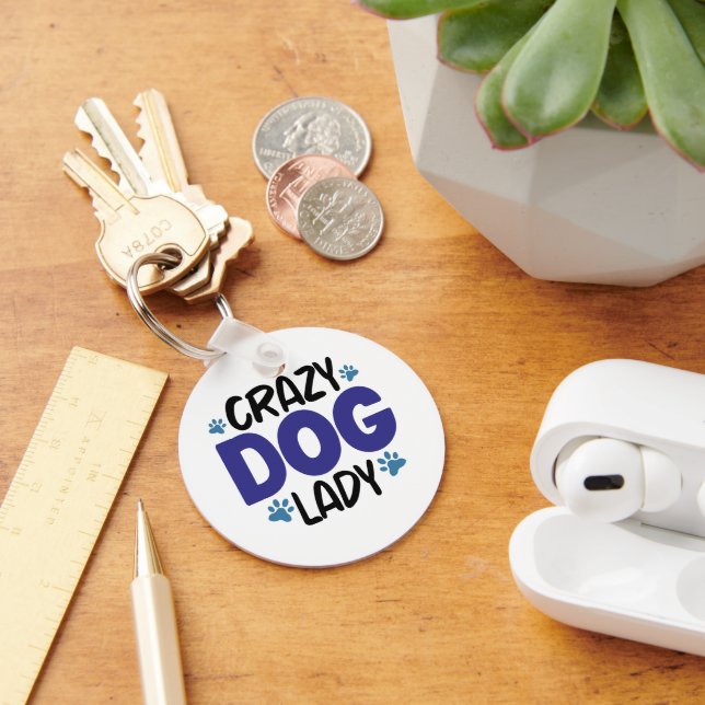 Crazy Dog Lady Custom Personalized Pet Photo Keychain (Desk)