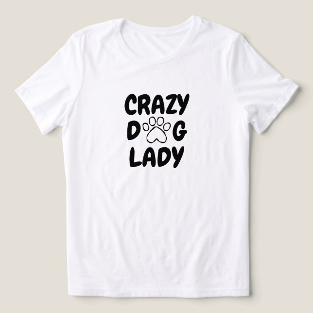 Crazy Dog Lady Typography T-Shirt - Tri-Blend Shirt (Design Front)