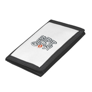 Crazy Dog Lady Vintage Pet Lover Typography Design Trifold Wallet