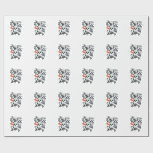 Crazy Dog Lady Vintage Pet Lover Typography Design Wrapping Paper